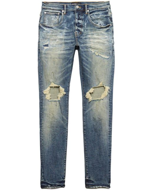 Purple Brand Halbhohe P002 Slim-Fit-Jeans in Blue für Herren