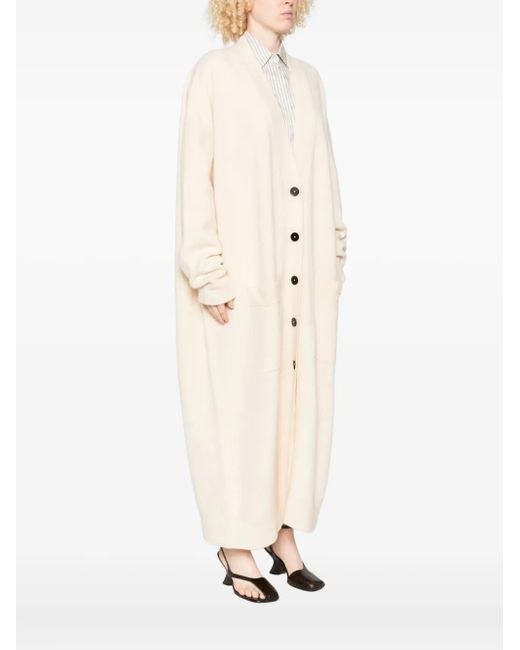 Jil Sander Natural Button-Front Coat