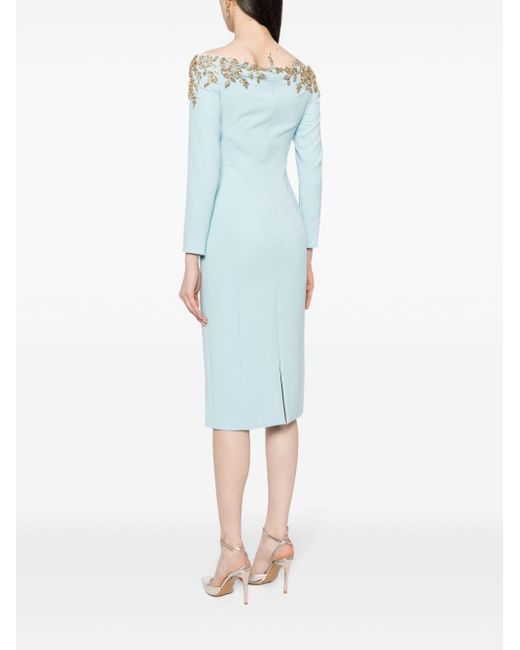 Jenny Packham Blue Rosabel Crystal-embellished Dress