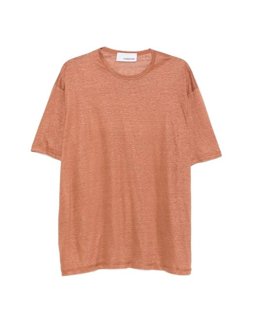 Costumein Orange Komodo Contrast-Stitch Short-Sleeve T-Shirt for men