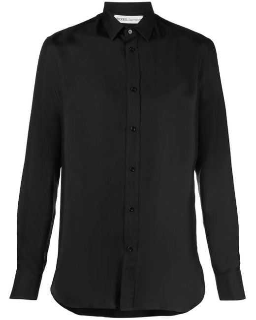 MODES GARMENTS Black Buttoned Silk Shirt