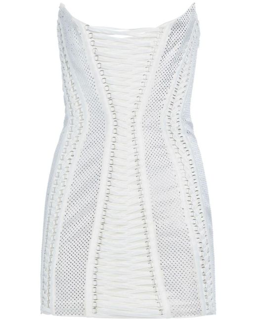 retroféte White Mirielle Embellished Dress