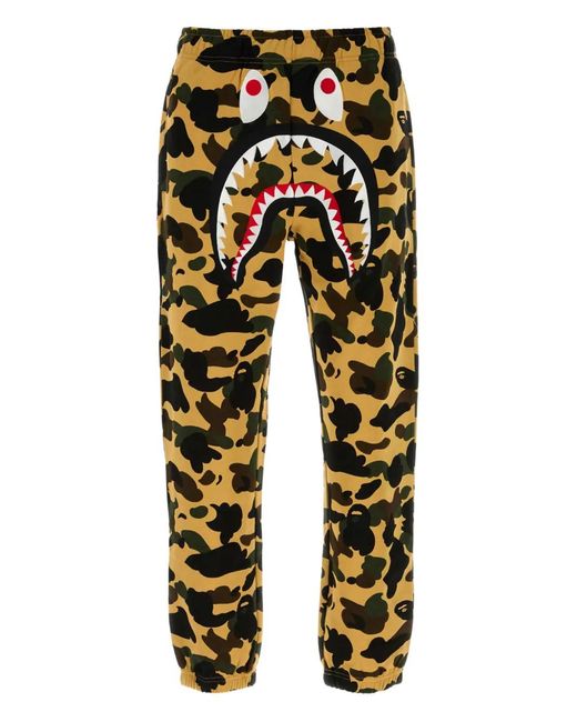 A Bathing Ape Yellow Camouflage-Pattern Track Pants for men