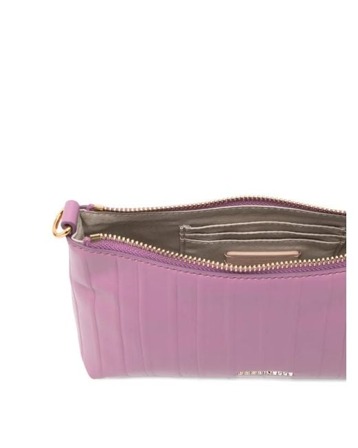 Coccinelle Pink Vertical Stripes Shoulder Bag