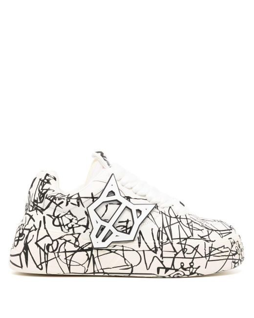 Baskets Kosa Scribble à imprimé graffiti Naked Wolfe pour homme en coloris White