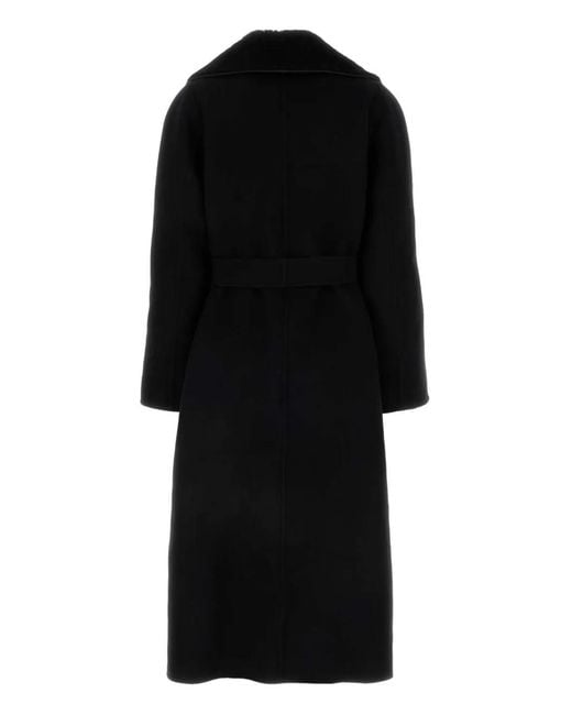 Fendi Black Wool Blend Coat