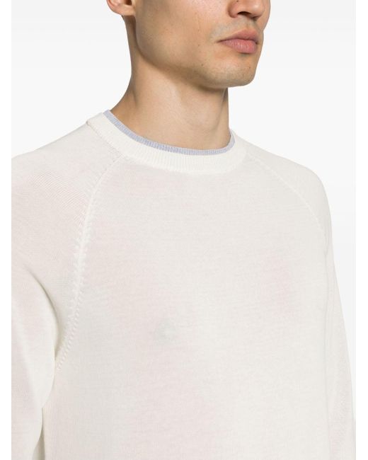 Eleventy Pullover im Layering-Look in White für Herren