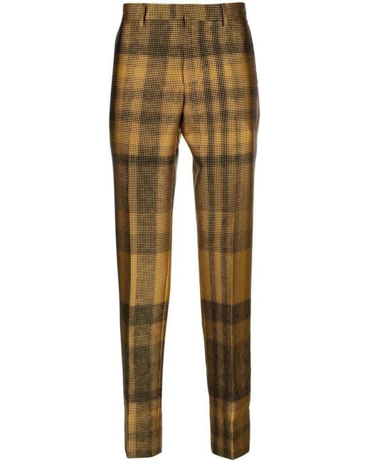 Moschino Natural Check-Pattern Tapered Trousers for men