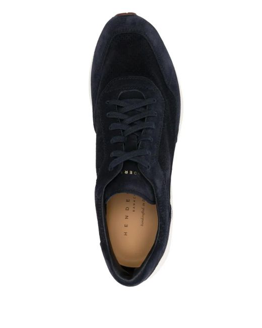 Henderson Blue Perforated-Design Sneakers for men