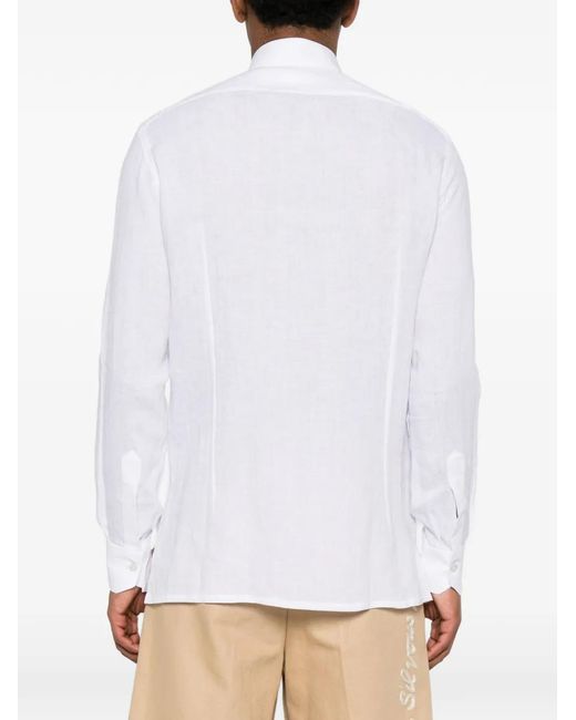 Kiton White Chest-Pocket Shirt for men