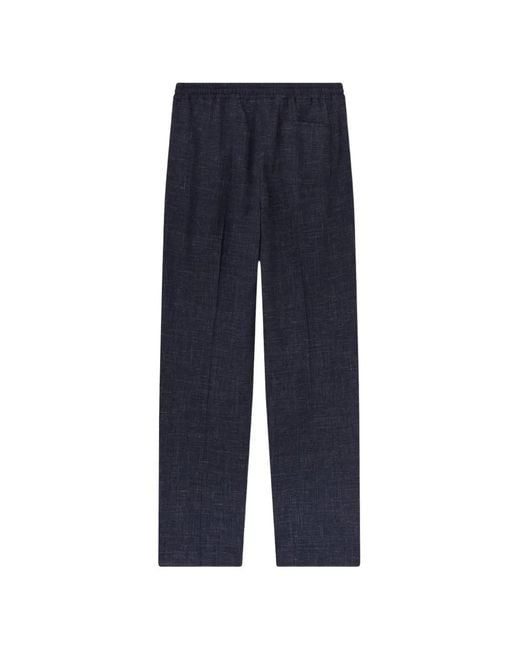RETORI Blue Drawstring-Waist Pleated Trousers for men
