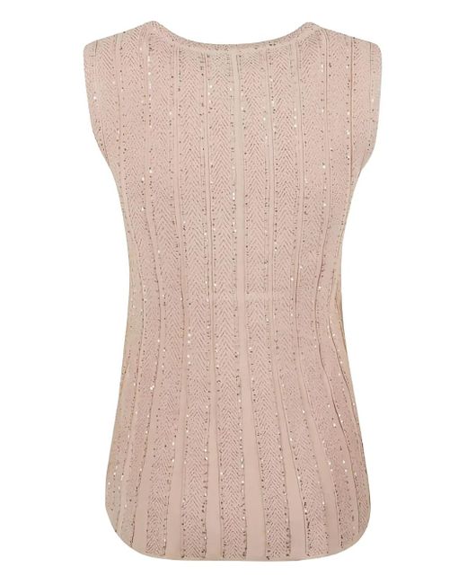 D.exterior Pink Embellished Sleeveless Top