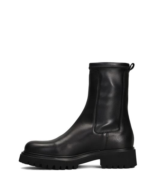 Julie Dee Black Lug-Sole Chelsea Boots