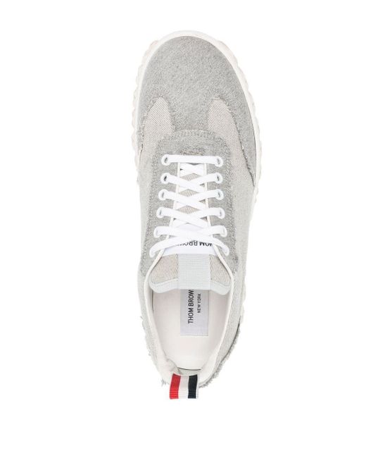 Thom Browne White Low-top Frayed Sneakers for men
