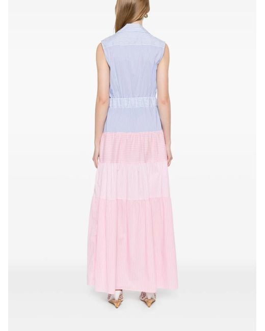 Manuel Ritz Pink Gestreiftes Maxikleid
