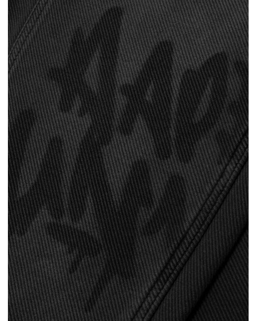 Aape By A Bathing Ape Black Moonface Logo-Print Panelled Trousers for men