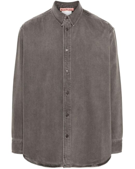 Acne Gray Long-sleeves Denim Shirt