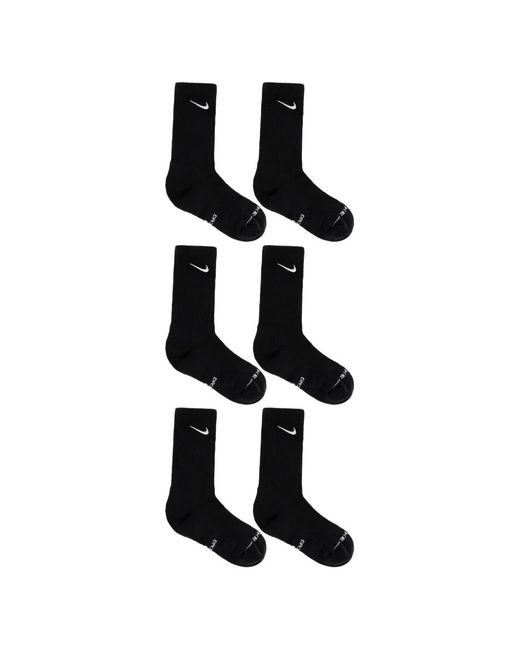 Nike Black Logo-Embroidered Ribbed Socks (Set Of Three) for men