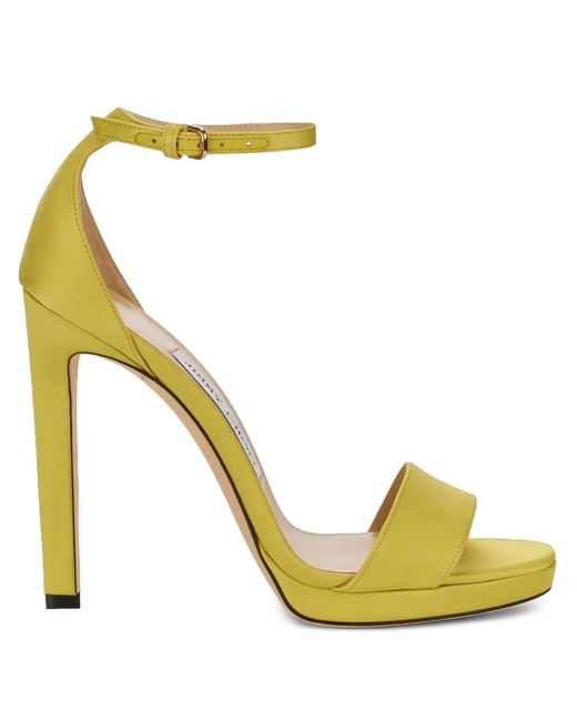 Jimmy Choo Metallic 120Mm Misty Satin Sandals