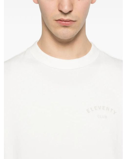 Eleventy White Logo-Detail Sweatshirt for men