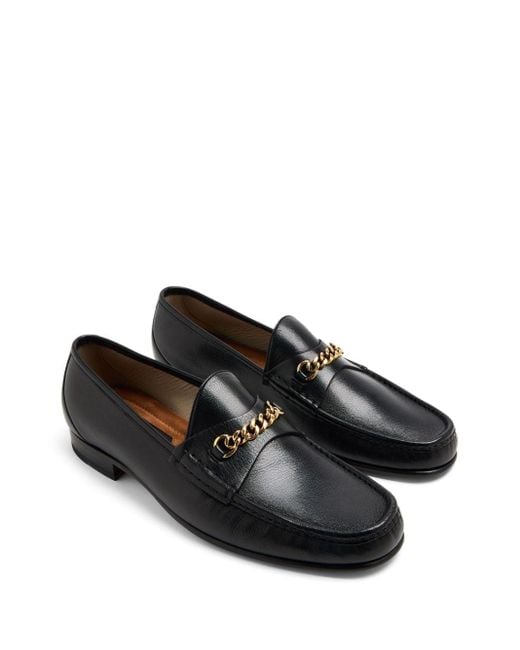 Tom Ford Black Chain-link Leather Loafers for men