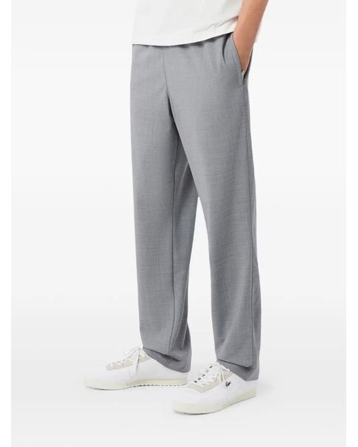 Pantalon Élastiqué À Patch Logo Lacoste pour homme en coloris Gray