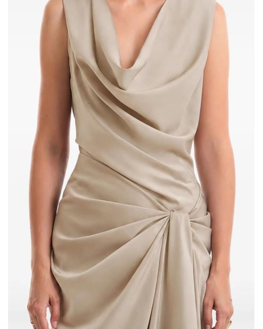 Gemy Maalouf Natural Robe Drapée À Col Bénitier