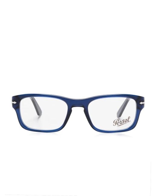 Persol Blue Rectangle-Frame Glasses for men