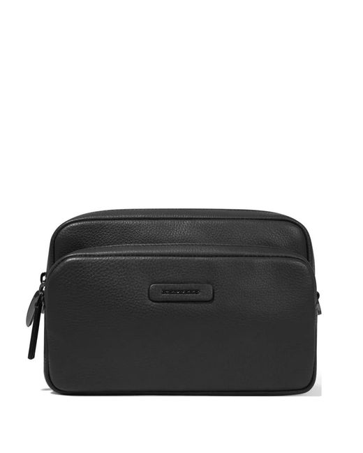 Piquadro Black Grained-Leather Crossbody Bag for men