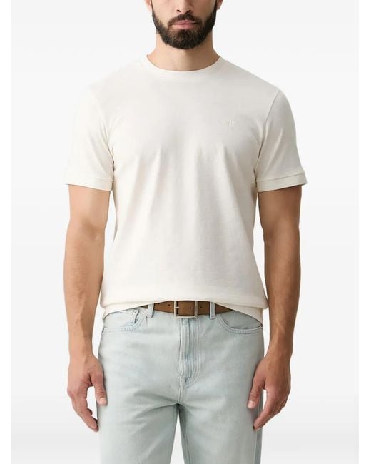 Joop! White Check-Pattern Logo-Embroidered T-Shirt for men