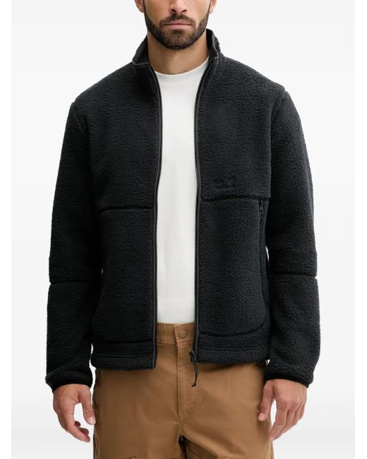 Jack Wolfskin Black Zip-Up Fleece Jacket for men