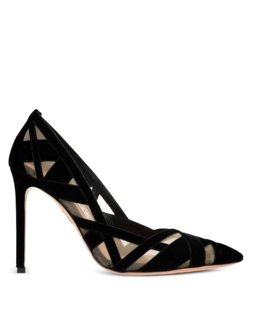 Aquazzura ベルベット パンプス Black