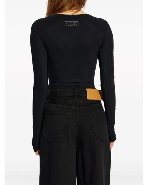 MM6 by Maison Margiela Black Nylon Bodysuit