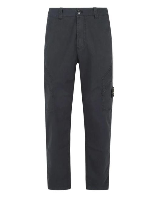 Stone Island Gray Button-Fastening Trousers for men