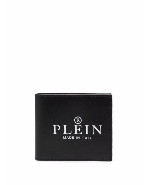 Philipp Plein Black Logo-Print Bifold Wallet for men