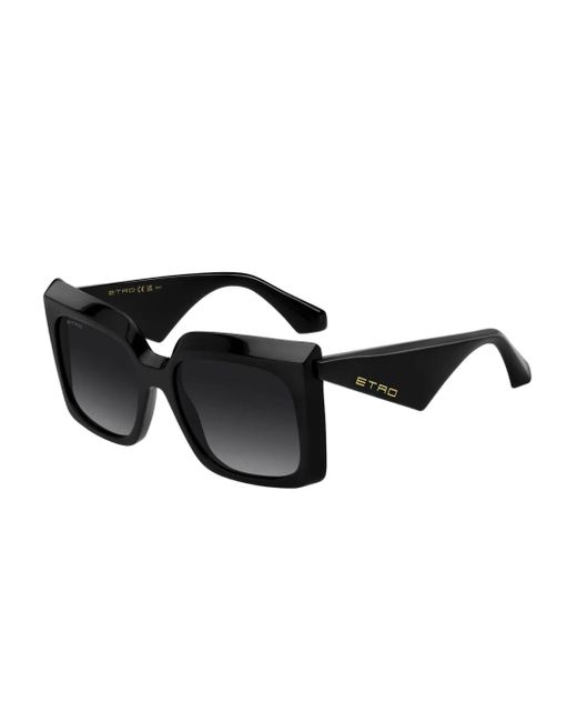 Etro Black Angular-Frame Sunglasses