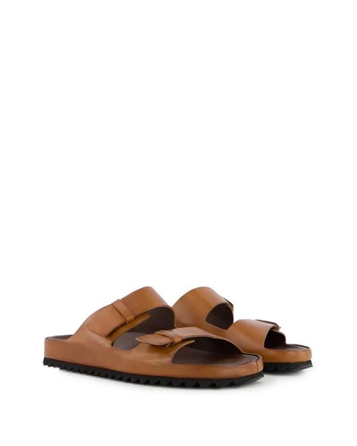 Officine Creative Brown Leather Slides for men