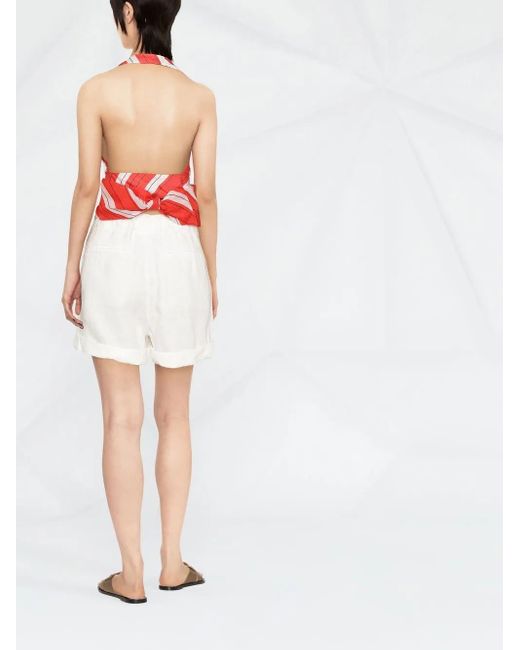 Polo Ralph Lauren White Belted Cargo-Pocket Shorts