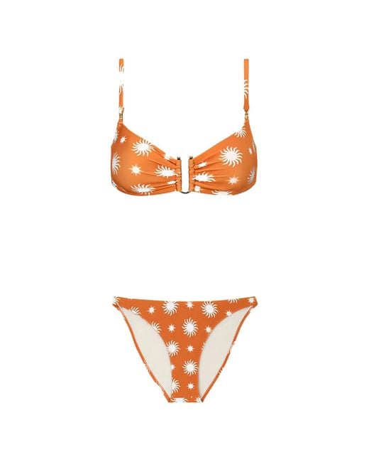 DAZE DAYZ Orange Soleil Sun-Print Bikini