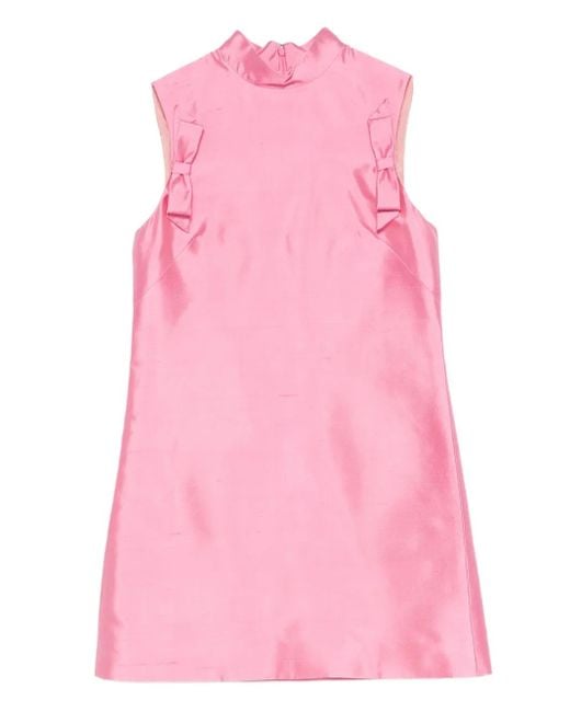Valentino Garavani Pink Bow-Detail Mini Dress