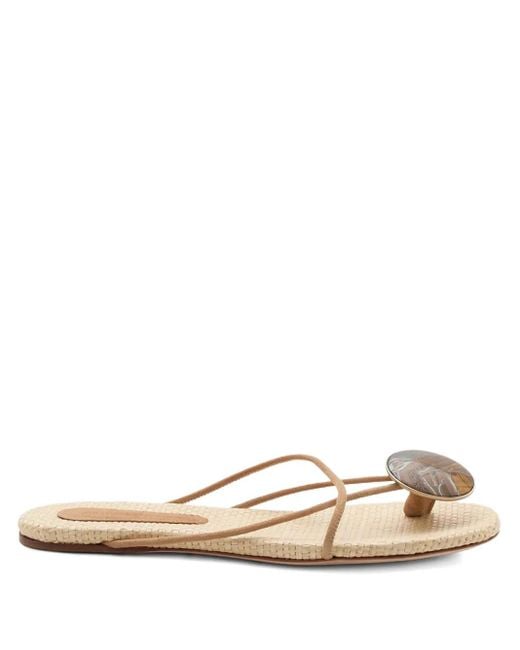 Christopher Esber Natural Doma Stoned Flat Sandals
