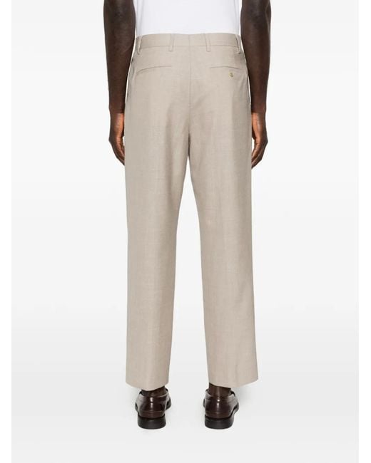 Grayed White Pantalon Albert À Design Plissé for men