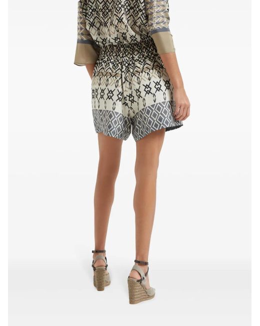 Brunello Cucinelli Gray Silk Pongee Shorts