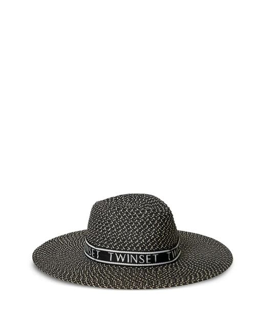 Twinset Black Woven-Band Sun Hat