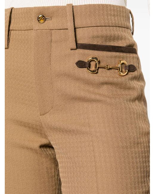 Gucci Natural Horsebit-detailed Tailored Trousers
