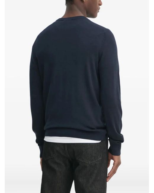 Filippa K Blue Round-Neck Wool Sweater for men