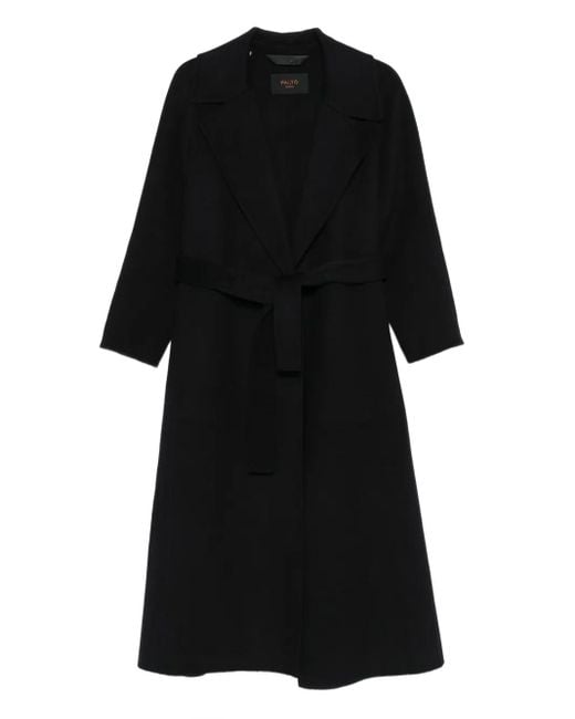 Paltò Paola ベルテッド コート Black