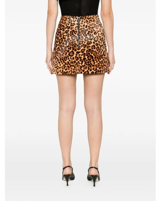 Thelaurent Metallic Animal-Print Mini Skirt