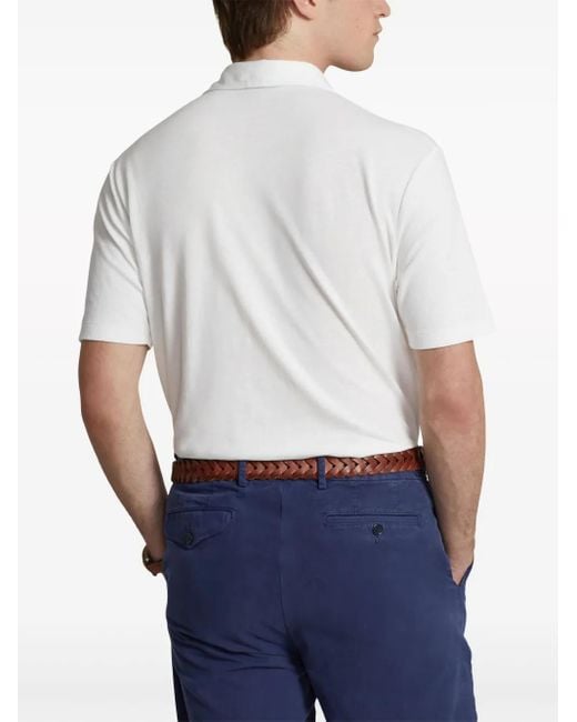 Polo Ralph Lauren White Logo Embroidery Polo for men
