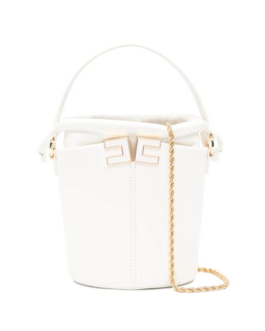 Elisabetta Franchi White Bucket Bag